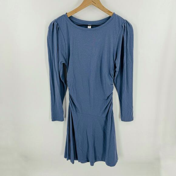Anthropologie Daily Practice Muted Periwinkle Ruched Mini Dress Size S Small - Picture 11 of 11